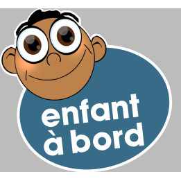 enfant à bord gars méditerranéen - 15x13,5cm - Sticker/autocollant