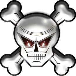 Tag tête de mort (15x15cm) - Sticker/autocollant