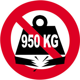 Charge maximale 950 kilos - 5cm - Sticker/autocollant
