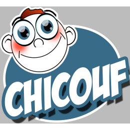 Chicouf garçon - 15x13cm - Sticker/autocollant