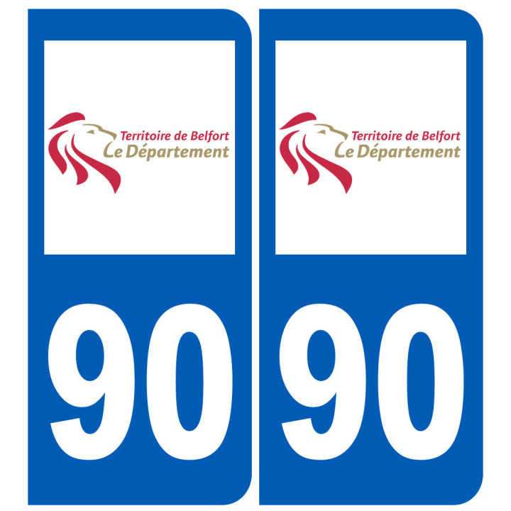 immatriculation 90 (Territoire-de-Belfort) - Sticker/autocollant