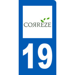 immatriculation motard 19 Corrèze (6x3cm) - Sticker/autocollant
