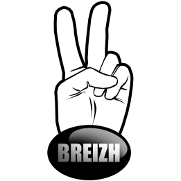 salut de motard BREIZH (10x4.5cm) - Sticker/autocollant