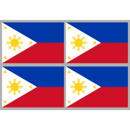 Drapeau Philippines (4 fois 9.5x6.3cm) - Sticker/autocollant