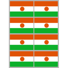 Drapeau Niger (8 fois 9.5x6.3cm) - Sticker/autocollant