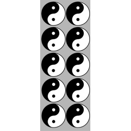 YIN YANG classique - 10 stickers de 5cm - Sticker/autocollant