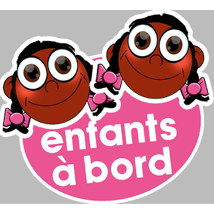 Enfants à bord filles afros (15x13,5cm) - Sticker/autocollant