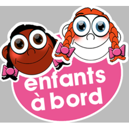 Enfants soeurs à bord filles mixtes (15x13,5cm) - Sticker/autocollant