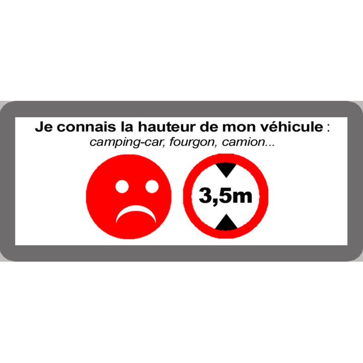 hauteur de passage de véhicule 2,70m non - 9x4cm - Sticker/autocollan