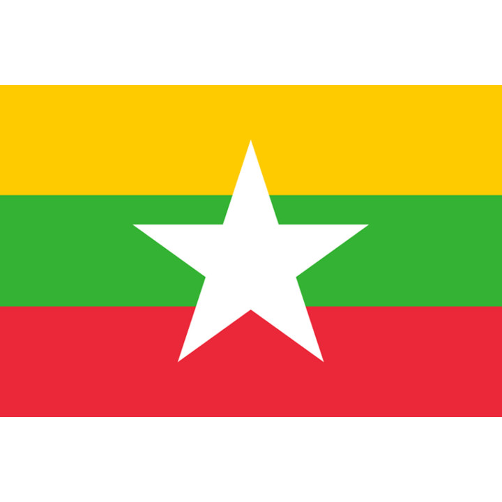 Drapeau Birmanie - 15 x10cm - Sticker/autocollant