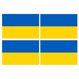 Drapeau Ukraine - 4 stickers - 9.5 x 6.3 cm - Sticker/autocollant
