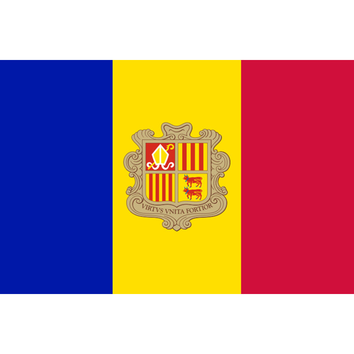 Drapeau Andorre - 15 x 10 cm - Sticker/autocollant