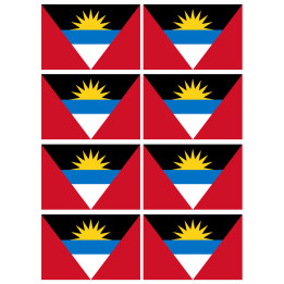 Drapeau Antigua and Barbuda - 8 stickers - 9.5 x 6.3 cm - Sticker/auto