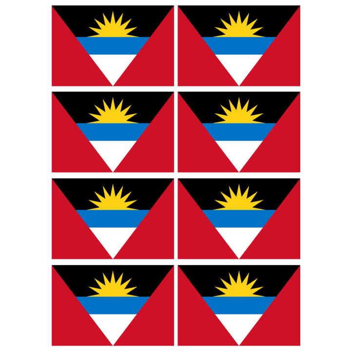 Drapeau Antigua and Barbuda - 8 stickers - 9.5 x 6.3 cm - Sticker/auto