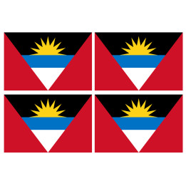 Drapeau Antigua and Barbuda - 4 stickers - 9.5 x 6.3 cm - Sticker/auto