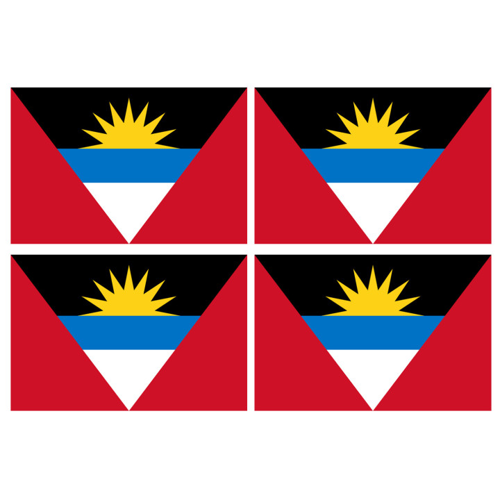 Drapeau Antigua and Barbuda - 4 stickers - 9.5 x 6.3 cm - Sticker/auto