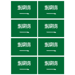 Drapeau Arabie Saoudite - 8 stickers - 9.5 x 6.3 cm - Sticker/autocoll