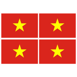 Drapeau Viet Nam - 4 stickers - 9.5 x 6.3 cm - Sticker/autocollant