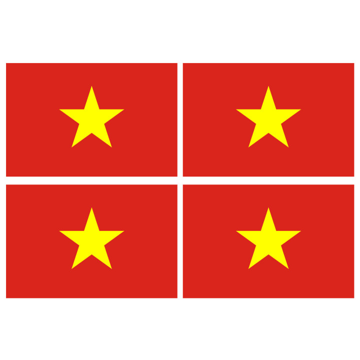 Drapeau Viet Nam - 4 stickers - 9.5 x 6.3 cm - Sticker/autocollant
