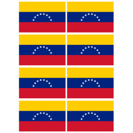 Drapeau Vénézuela - 8 stickers - 9.5 x 6.3 cm - Sticker/autocollant