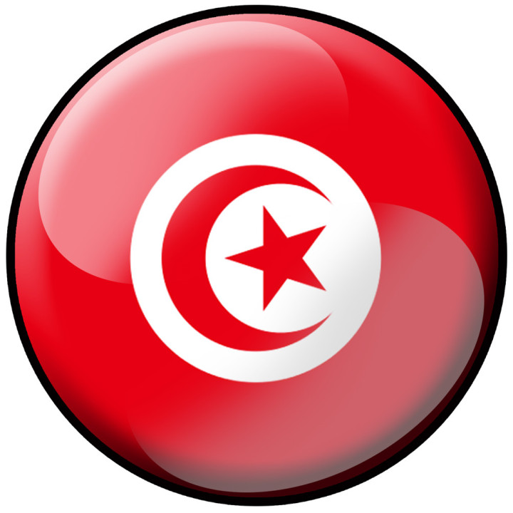 drapeau Tunisien rond - 15cm - Sticker/autocollant