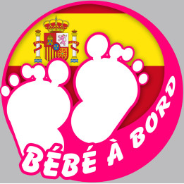 bébé à bord espagnole fille - 15cm - Sticker/autocollant