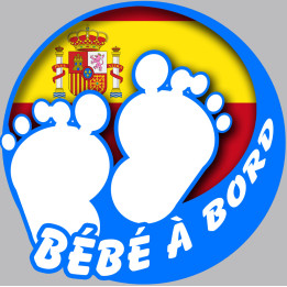 bébé à bord gars espagnol - 10cm - Sticker/autocollant