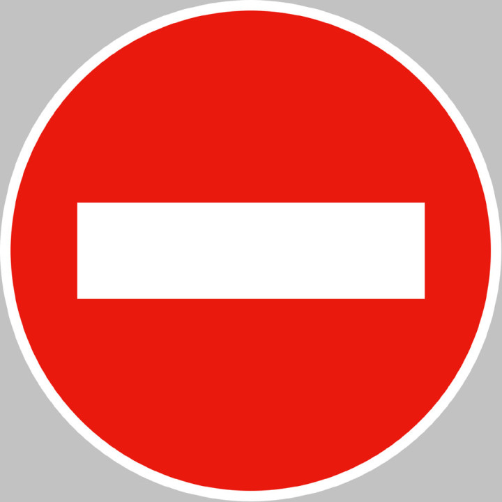 sens interdit - 5cm - Sticker/autocollant