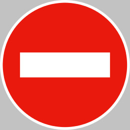 sens interdit - 20cm - Sticker/autocollant
