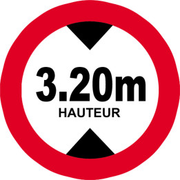 hauteur de passage maximum 3.20m - 5cm - Sticker/autocollant