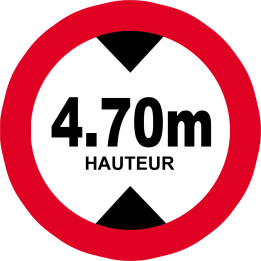 hauteur de passage maximum 4,70m - 10cm - Sticker/autocollant