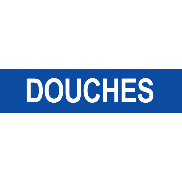 DOUCHES bleu - 15x3.5cm - Sticker/autocollant