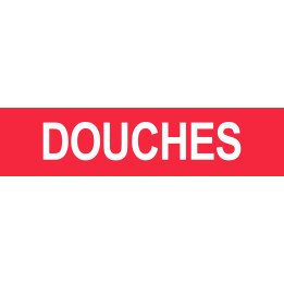 DOUCHES rouge - 15x3.5cm - Sticker/autocollant