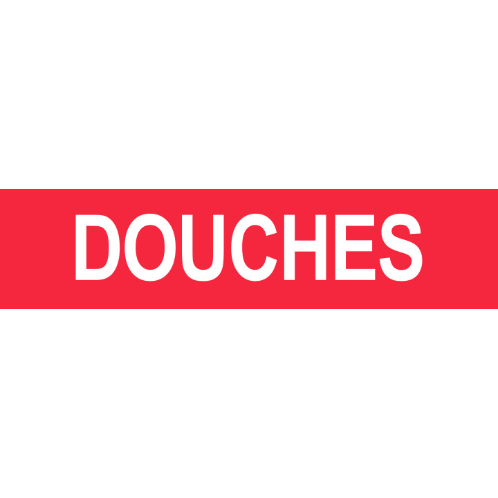 DOUCHES rouge - 15x3.5cm - Sticker/autocollant