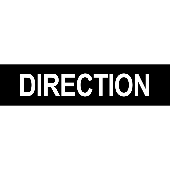 DIRECTION noir - 15x3.5cm - Sticker/autocollant