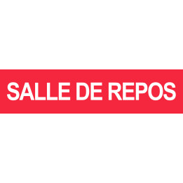 Salle de repos rouge - 15x3.5cm - Sticker/autocollant