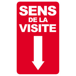 sens de la visite flèche bas - 15x9cm - Sticker/autocollant