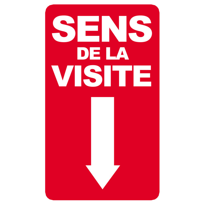 sens de la visite flèche bas - 15x9cm - Sticker/autocollant