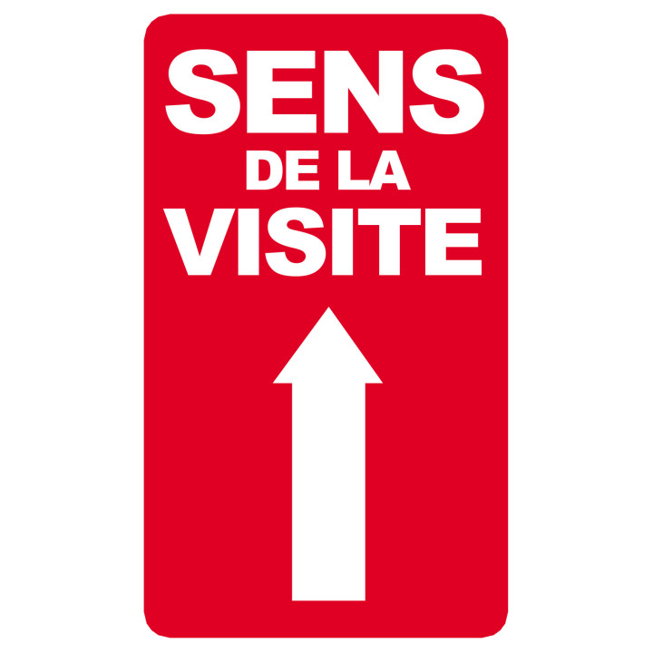 sens de la visite flèche haut - 25x15cm - Sticker/autocollant