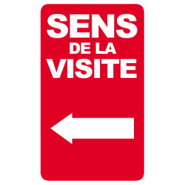 sens de la visite flèche gauche - 20x12cm - Sticker/autocollant