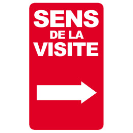 sens de la visite flèche droite - 15x9cm - Sticker/autocollant