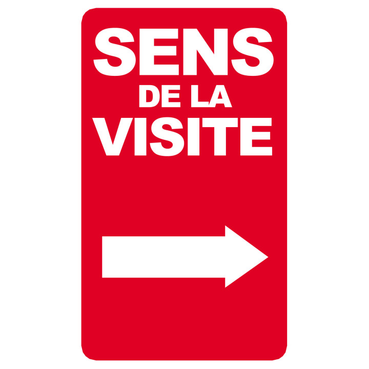 sens de la visite flèche droite - 15x9cm - Sticker/autocollant