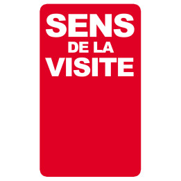 sens de la visite rouge - 15x9cm - Sticker/autocollant