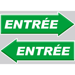 entrée flèche gauche et droite - 2 stickers 29,7x10cm - Sticker/auto