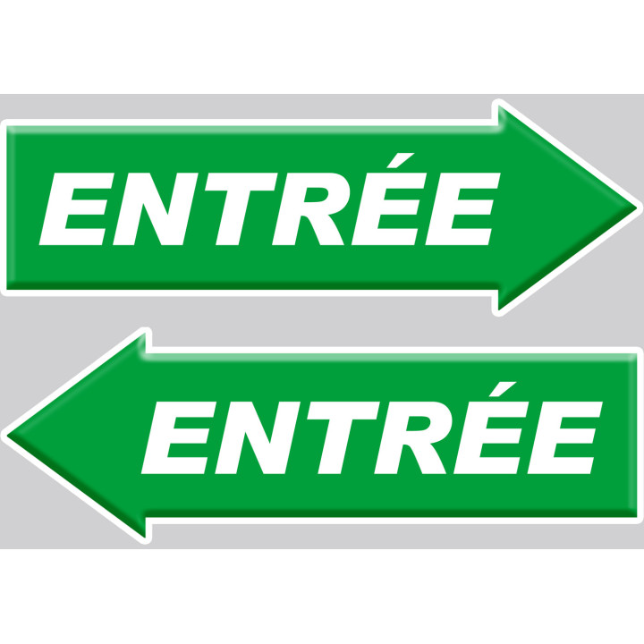 entrée flèche gauche et droite - 2 stickers 20x7cm - Sticker/autocol