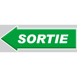 sortie flèche gauche - 29,7x10cm - Sticker/autocollant