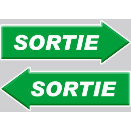 sortie flèche droite et gauche - 2 stickers 20x7cm - Sticker/autocoll