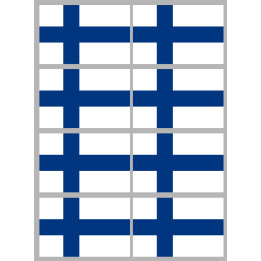 Drapeau Finlande - 8 stickers - 9.5 x 6.3 cm - Sticker/autocollant