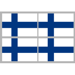 Drapeau Finlande - 4 stickers - 9.5 x 6.3 cm - Sticker/autocollant