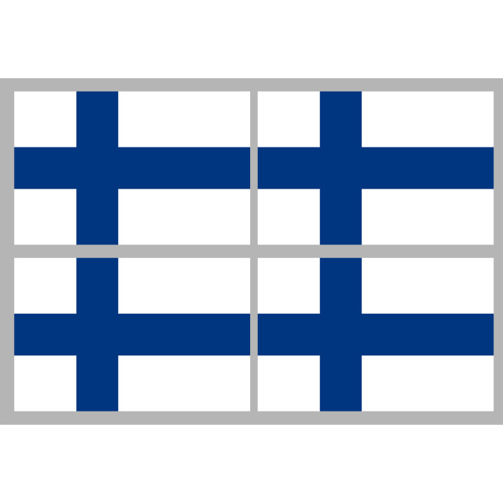 Drapeau Finlande - 4 stickers - 9.5 x 6.3 cm - Sticker/autocollant